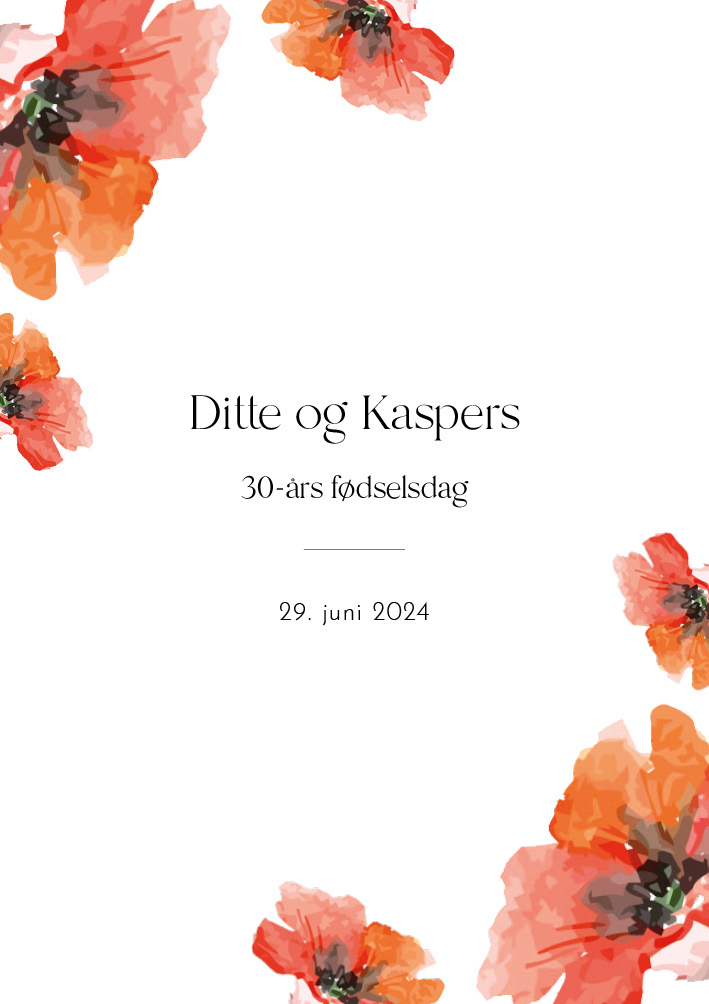 Invitationer - Ditte og Kaspers fødselsdag